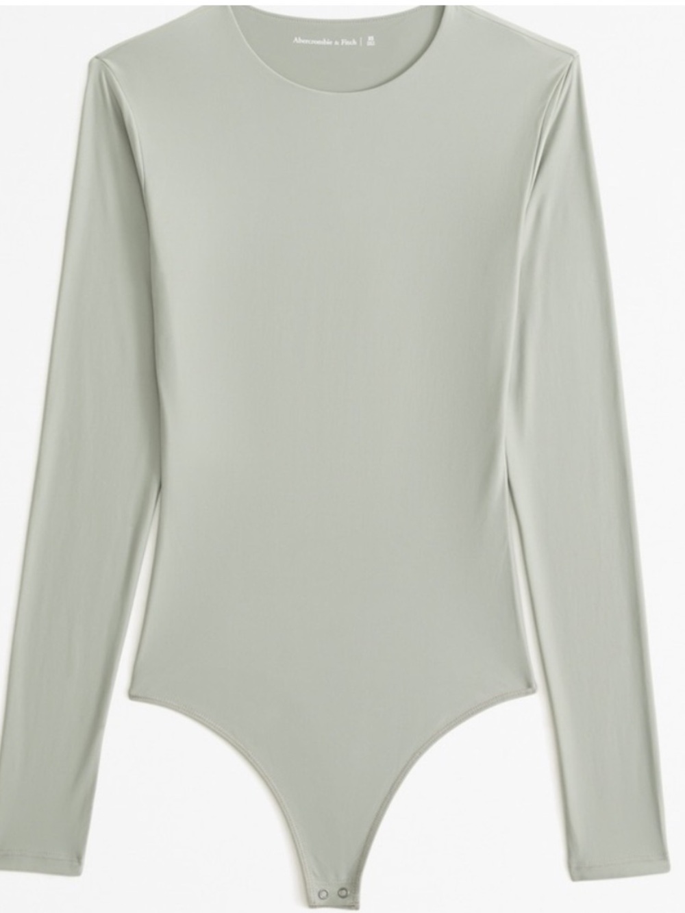 Abercrombie & Fitch Light Sage Long Sleeve Crew Neck Bodysuit